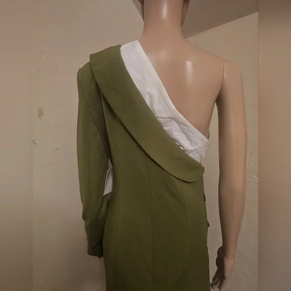 Miss Circle Zola Olive One Sleeve Blazer Dress - Picture 11 of 11